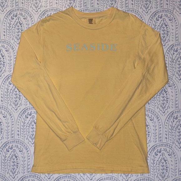 Comfort Colors Seaside 30a Yellow Long Sleeve Tee Size Small - Picture 2 of 4